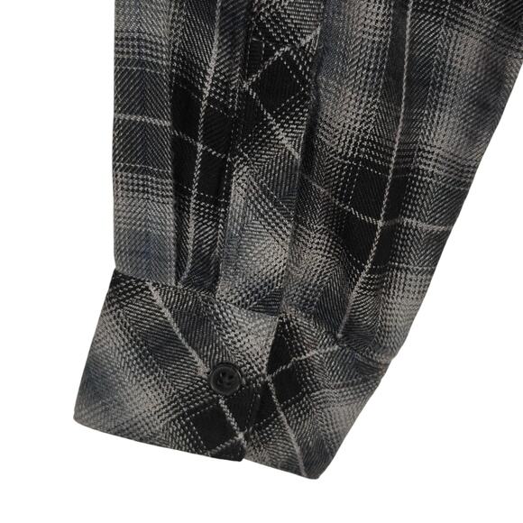 Rails Hunter Plaid Flannel Shirt Sz Medium Charcoal Twilight Rayon Button Front - Picture 6 of 8